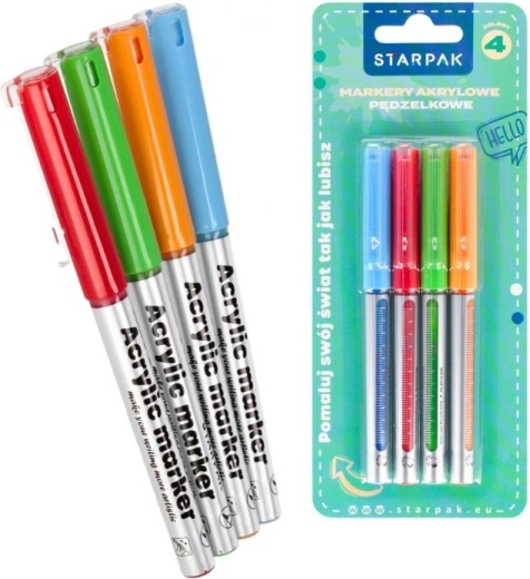 Markere acrilice tip pensulă – set de 4 culori