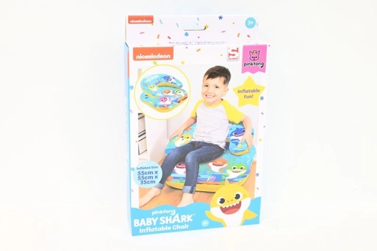 Fotoliu gonflabil pentru copii Baby Shark 55 × 55 × 35 cm