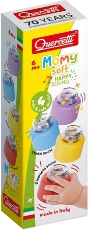 Quercetti Momy Soft Happy Sound cuburi moi sonore - 4 bucăți