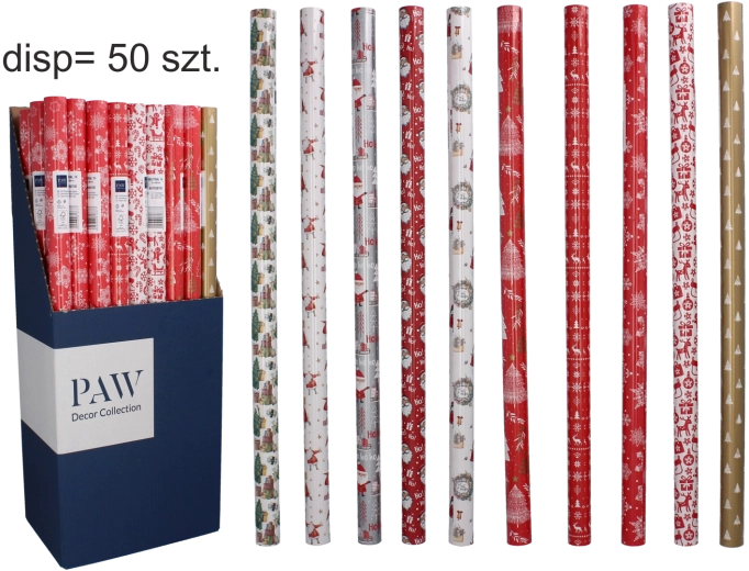 Hârtie de împachetat cadouri de Crăciun decorativă 200 × 70 cm, mix de motive