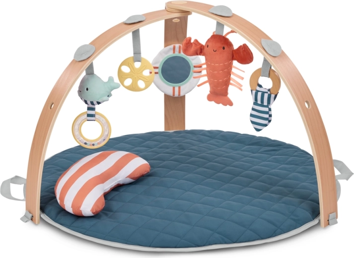 Ingenuity pătură de joacă reversibilă cu arcadă din lemn Harbor Haven 0m+