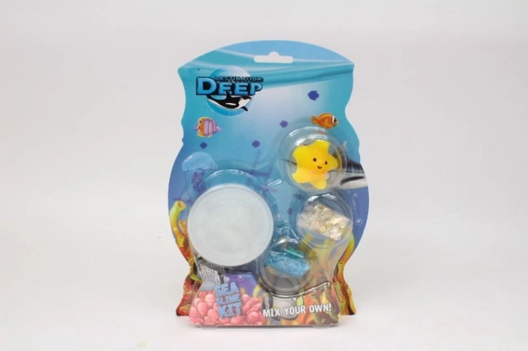 Slime în cutie cu creatură marină și accesorii