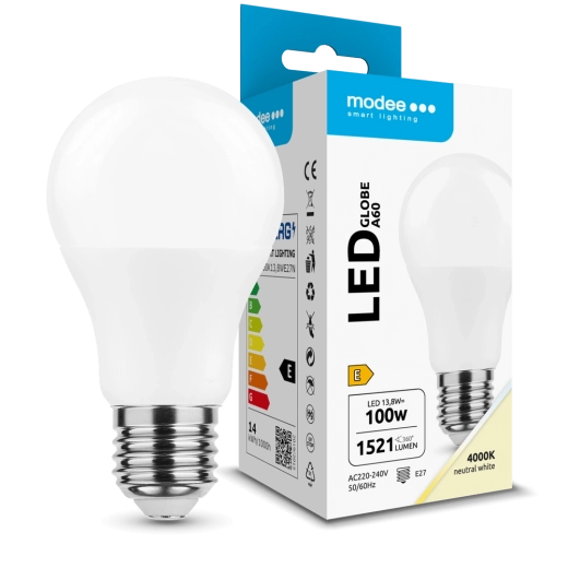 Bec LED Glob A60 13,8 W E27 360° 4000 K 1521 lm