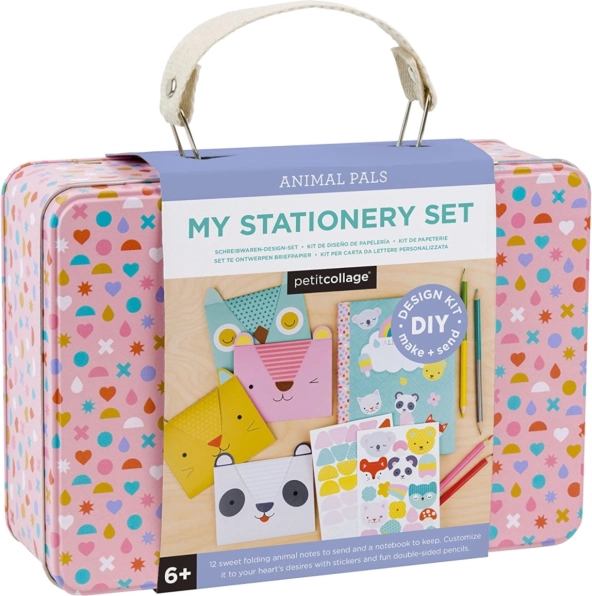 Petit Collage valiză creativă – set de corespondență cu animăluțe