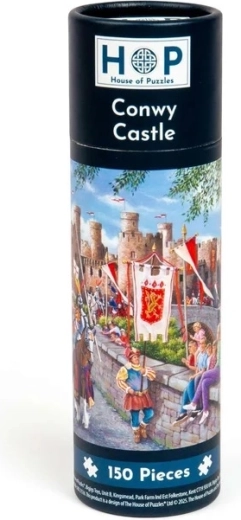 Mini puzzle Castelul Conwy în tub, 150 de piese