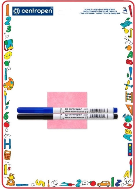 Tablă ștergătoare A4 față-verso Centropen cu markere