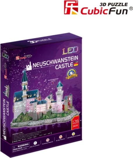 Puzzle 3D luminoase castelul Neuschwanstein 128 piese