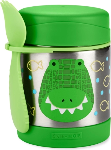 Skip Hop Zoo termos pentru mâncare cu linguriță-cuib Crocodil 325 ml