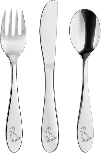 Tacâmuri din inox pentru copii Dino – set 3 buc.