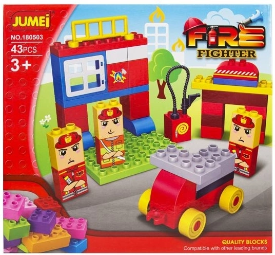 Set de construcție Jumei 3+ stație de pompieri – 43 piese, 28 × 26 cm - 1 bucată