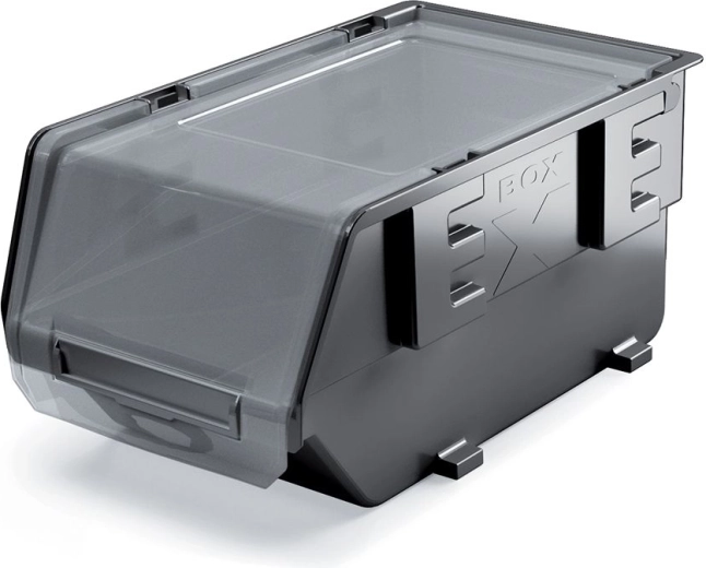 Cutie de depozitare din plastic cu capac 3,6 l, neagră, 237 × 159 × 118 mm