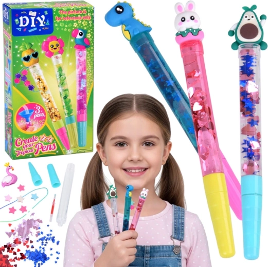 Set creativ DIY pentru realizarea pixurilor cu gel – 3 bucăți