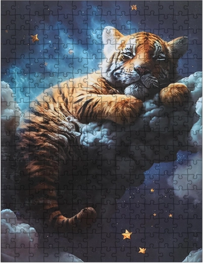 Puzzle cu tigru în nori, 300 de piese