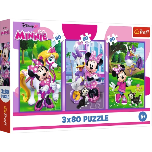 Puzzle 3x80 Minnie și prietenii de la Disney Trefl