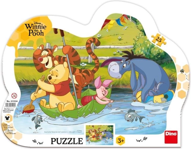 Winnie de Pluș pe mare – puzzle pentru copii, 25 piese, cu ramă decupată