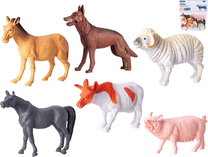 Set figurine animale domestice 10–14 cm, 6 buc.