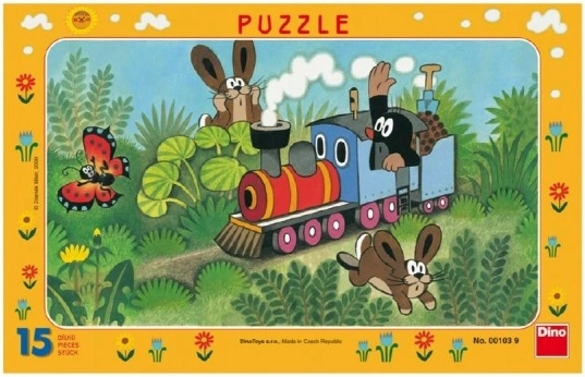 Dino puzzle de hârtie Krtek și locomotiva