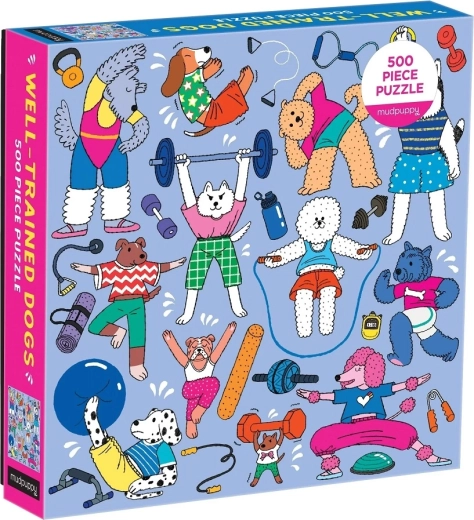 Mudpuppy puzzle câini care fac exerciții 500 piese