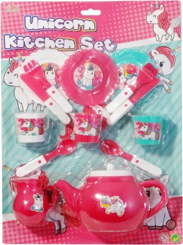 Set de veselă din plastic pentru copii cu unicorn - 1 bucată