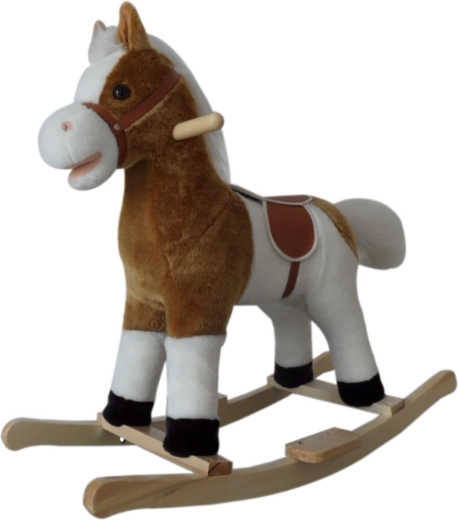 Căluț balansoar cu melodie PlayTo alb‑maro