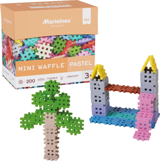 Set de construit Mini Waffle Pastel 200 piese de la Marioinex