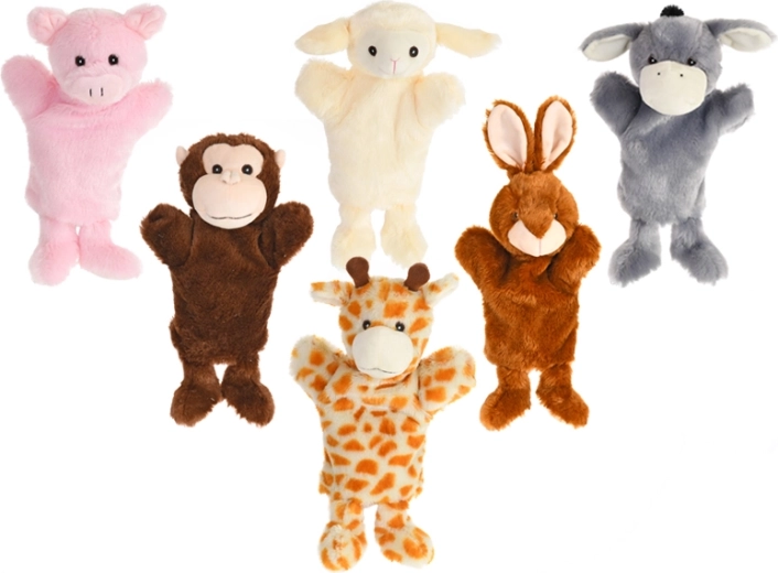 Marionetă din pluș, animăluț, 25 cm, mai multe tipuri