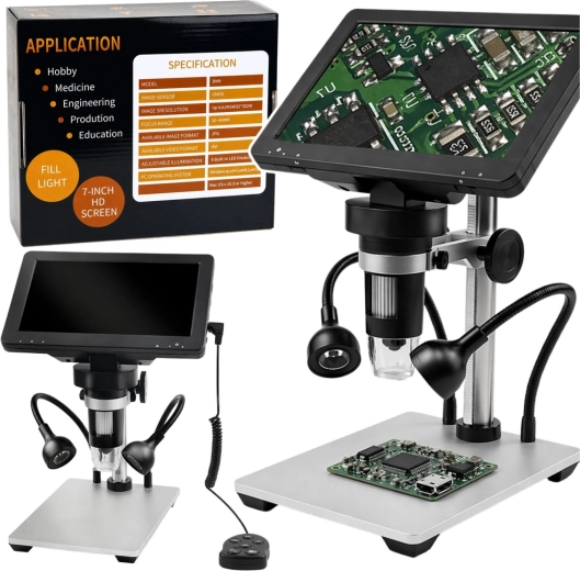 Microscop educațional digital cu ecran LCD de 7" și mărire 1200×