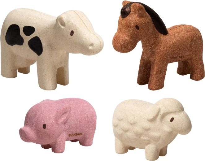 PlanToys animale de fermă din lemn