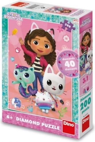 Puzzle jucăuș 200 de piese cu diamante