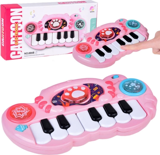 Clape interactive pentru copii în formă de pisicuță, cu lumini și melodii