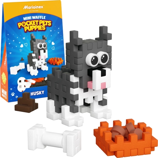 Set de construcție Mini Waffle Pocket Pets – husky
