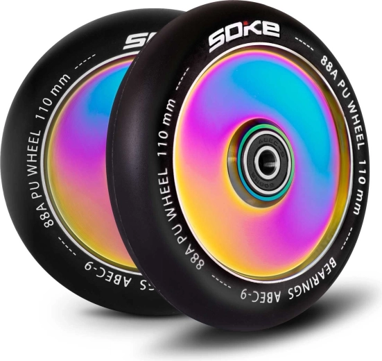 Roți Soke pentru trotinetă 110 mm rainbow, 2 buc.