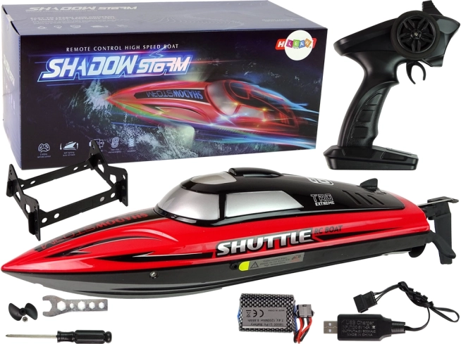 Barcă cu motor RC 2,4 GHz roșie 20–25 km/h