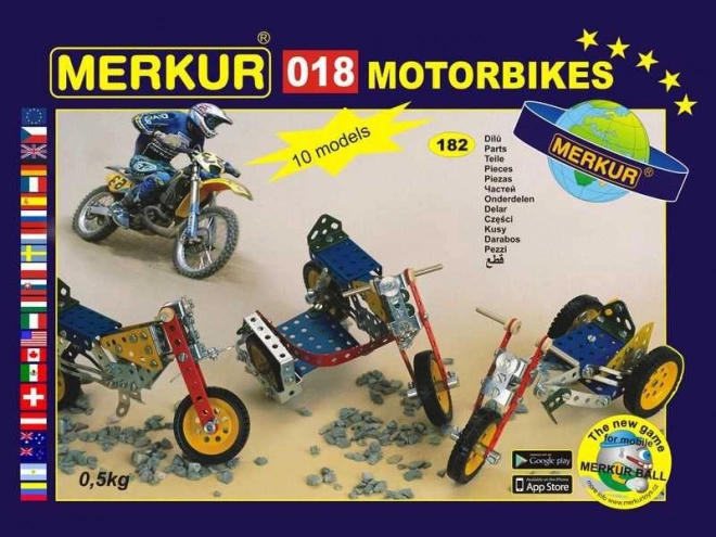 Merkur motociclete – set de construcție metalic, 174 piese, până la 10 modele