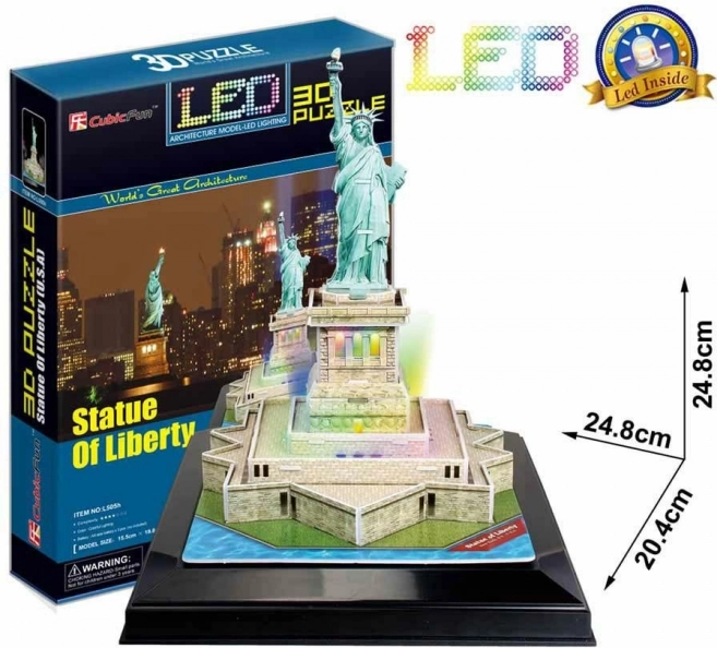 Puzzle 3D Statuia Libertății / LED - 37 de piese