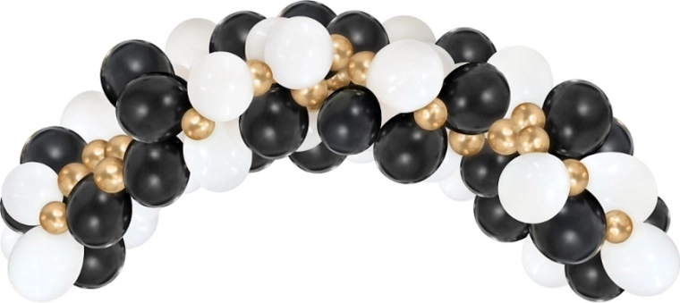 Ghirlandă din baloane Beauty&Charm alb-auriu-negru