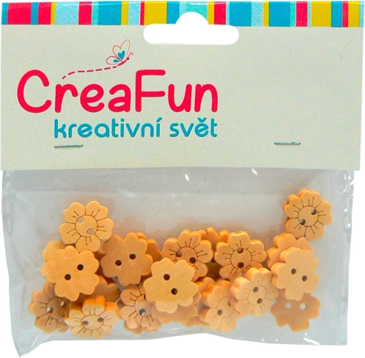 Nasturi din lemn cu floarea-soarelui 15 mm, set 25 buc