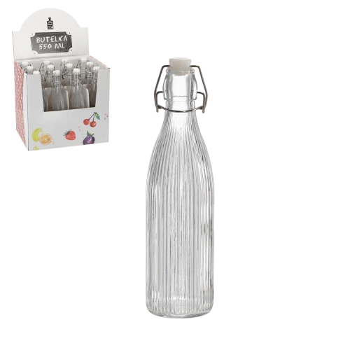 Sticlă rotundă 550 ml cu închidere mecanică (12 buc.)