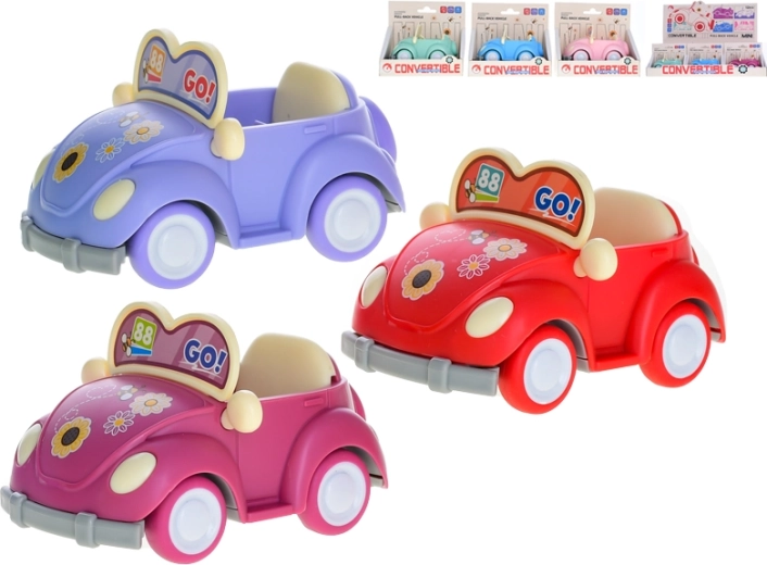 Mașinuță decapotabilă metalică cu mecanism de întoarcere 10 cm