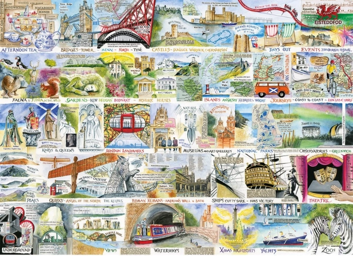 Puzzle Britanice și briliante 1000 piese GIBSONS