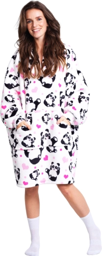 Pătură tip hanorac călduroasă cu glugă Cozy Noxxiez Panda