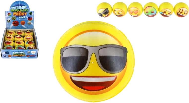 Minge din spumă cu săritură extremă cu emoticon 6 cm (mix)
