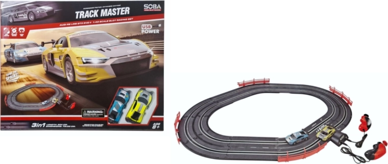 Pistă de curse auto cu telecomenzi, alimentare USB