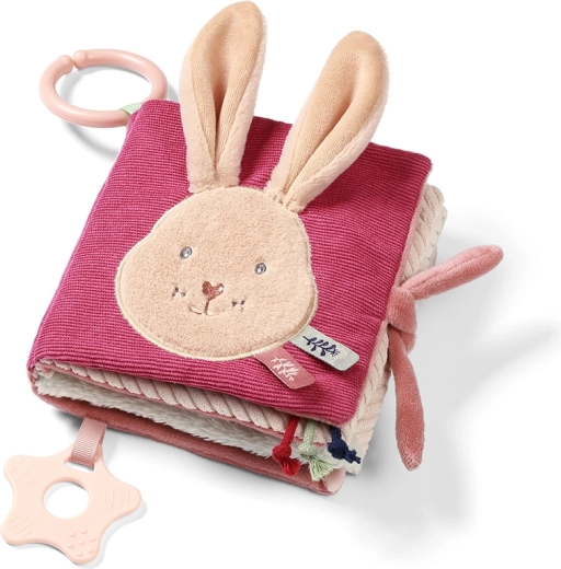 Cărticică senzorială din material textil BABYONO Rabbit Karo, 0m+