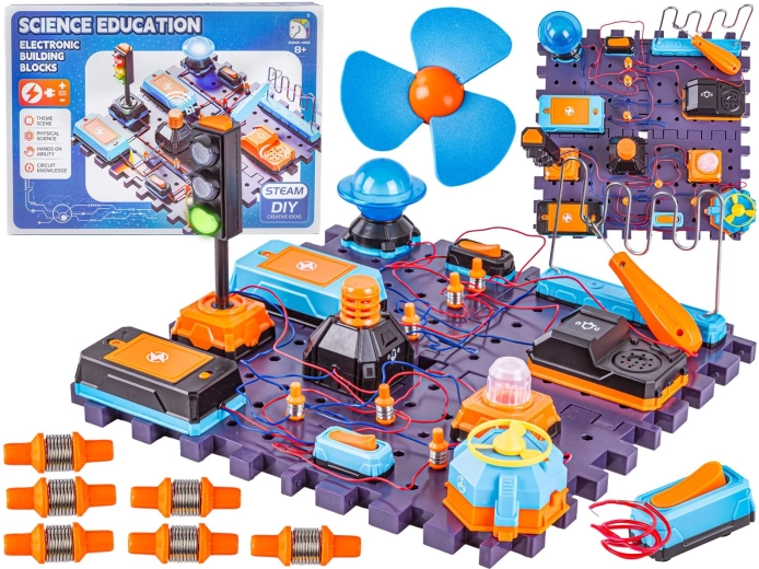 Set științific experimental cu circuite electronice (semafor, ventilator)