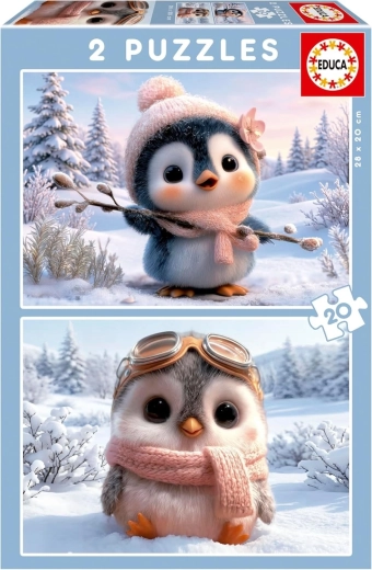 Puzzle EDUCA pinguini adorabili 2×20 piese