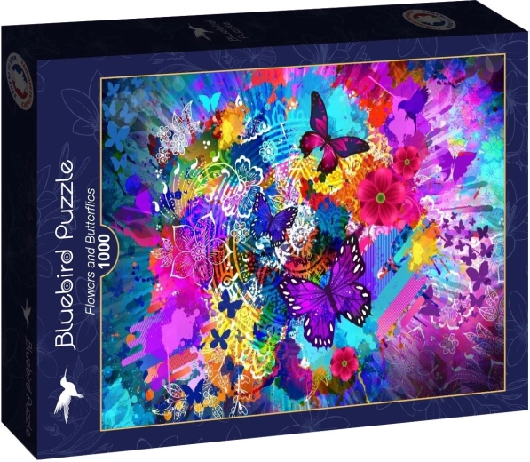 Puzzle Bluebird Flori și fluturi 1000 de piese