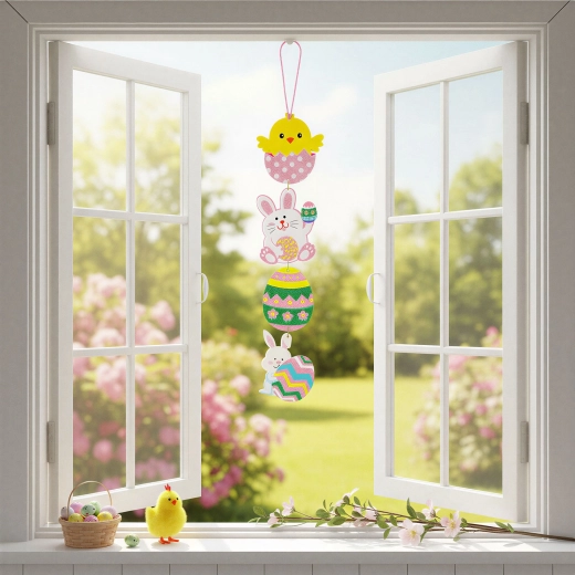 Decorațiune suspendată de Paște din spumă sclipitoare, 60 cm