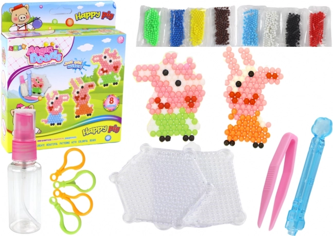 Mărgele cu apă DIY – set 8 culori cu motive de purceluși