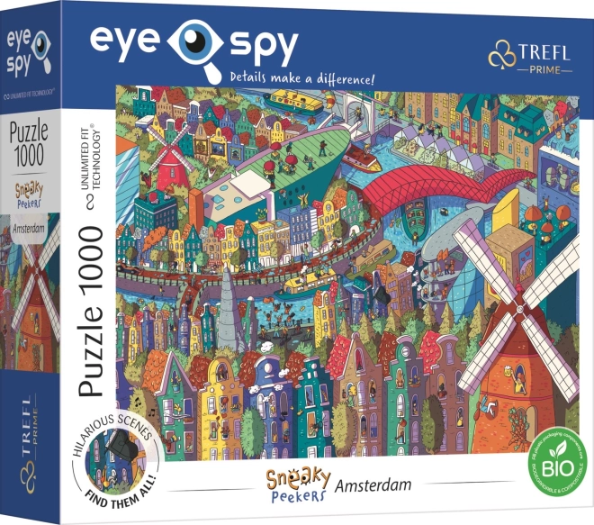 TREFL Puzzle Eye-Spy Sneaky Peekers: Amsterdam 1000 piese